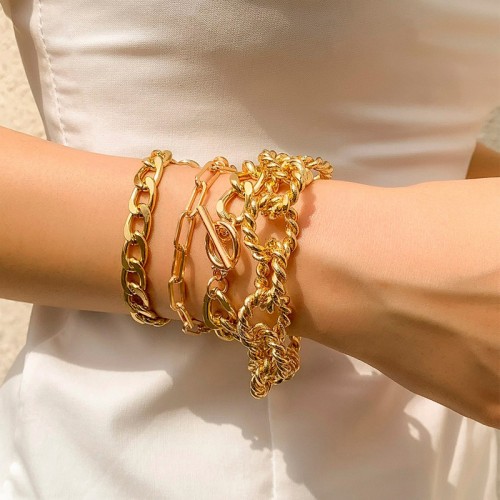 Arihant Gold-Plated Set of 4 Contemporary Bracelet...