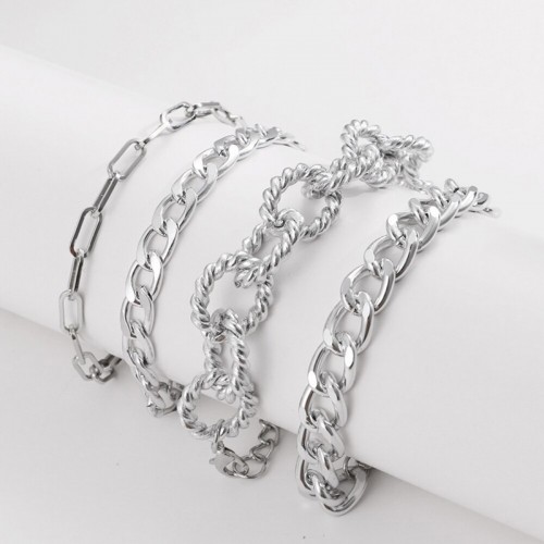Arihant Silver-Plated Set of 4 Contemporary Bracel...