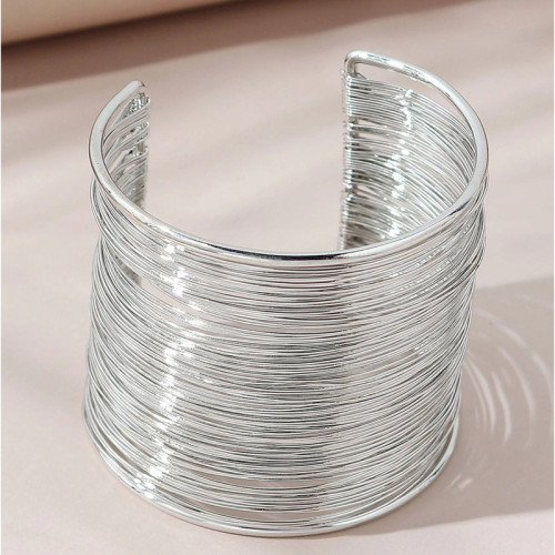 Arihant Silver Plated Party Statement Mesh Design Silver Free Size Korean Cuff Bracelet For Women and Girls