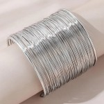 Arihant Silver Plated Party Statement Mesh Design Silver Free Size Korean Cuff Bracelet For Women and Girls