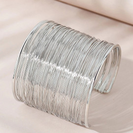 Arihant Silver Plated Party Statement Mesh Design Silver Free Size Korean Cuff Bracelet For Women and Girls