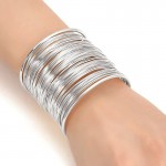 Arihant Silver Plated Party Statement Mesh Design Silver Free Size Korean Cuff Bracelet For Women and Girls