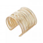 Arihant Gold Plated Party Statement Mesh Design Silver Free Size Korean Cuff Bracelet For Women and Girls
