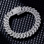 Arihant Miami Link Silver Plated Stainless Steel Cuban Bracelet