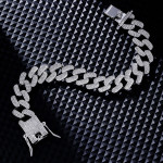 Arihant Miami Link Silver Plated Stainless Steel Cuban Bracelet