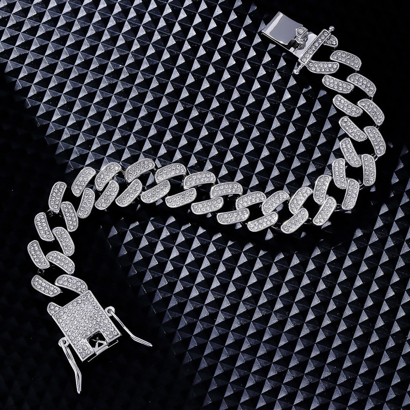Arihant Miami Link Silver Plated Stainless Steel Cuban Bracelet
