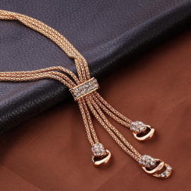 Arihant Gold-Toned Gold Plated Contemporary AD Studded Jewellery Set 49513