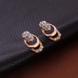 Arihant Gold-Toned Gold Plated Contemporary AD Studded Jewellery Set 49513