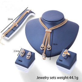 Arihant Gold-Toned Gold Plated Contemporary AD Studded Jewellery Set 49513