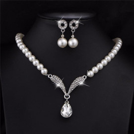Arihant White & Silver Toned Contemporary Jewellery Set 49514