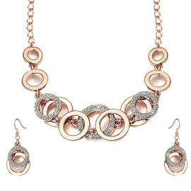 Arihant Stunning AD Round Crosses Design Brillaint Necklace Set for Women/Girls 49515