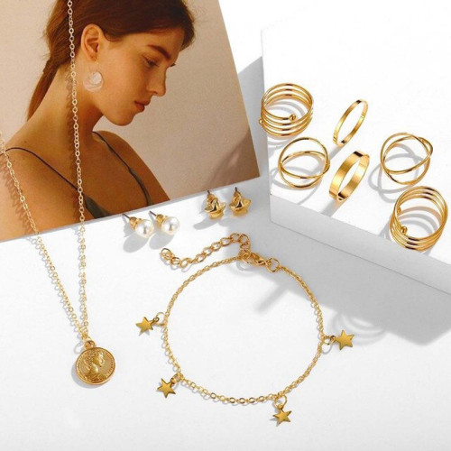 Arihant Pearl Gold Plated Earrings with Necklace a...
