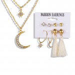 Arihant Wonderful AD Gold Plated Earrings with Necklace for Women/Girls 49534