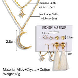 Arihant Wonderful AD Gold Plated Earrings with Necklace for Women/Girls 49534