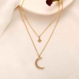 Arihant Wonderful AD Gold Plated Earrings with Necklace for Women/Girls 49534