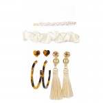 Arihant Gracious Pearl Gold Plated 4 Pair of Earrings with Hairband and Hair Clip for Women/Girls 49535