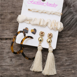 Arihant Gracious Pearl Gold Plated 4 Pair of Earrings with Hairband and Hair Clip for Women/Girls 49535