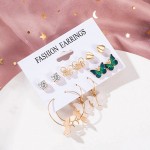 Arihant Gold Plated Layered Necklace and Gold Plated Set of 6 Butterfly inspired Contemporary Studs and Drop Earrings Combo For Women and Girls
