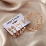 Arihant Gold Plated Layered Necklace and Gold Plated Set of 6 Contemporary Studs, Drop and Hoop Earrings Combo For Women and Girls