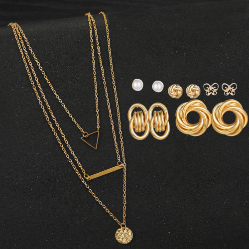 Arihant Gold Plated Layered Necklace and Gold Plat...