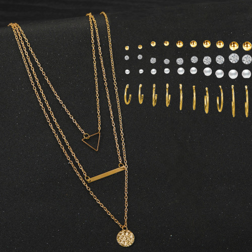 Arihant Gold Plated Layered Necklace and Gold Plat...