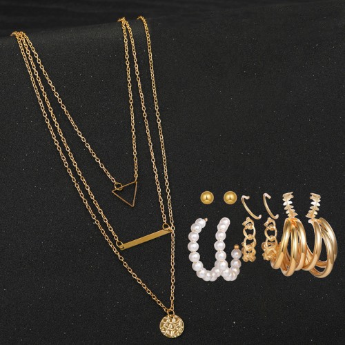 Arihant Gold Plated Layered Necklace and Gold Plat...