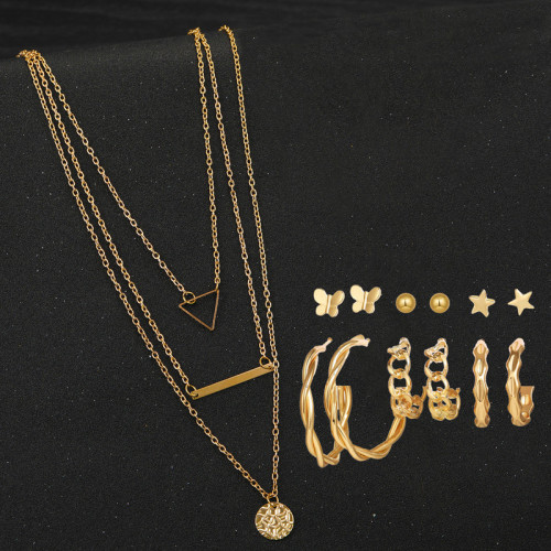 Arihant Gold Plated Layered Necklace and Gold Plat...