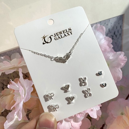 Arihant Heart inspired Silver Plated Multi-Piece Jewellery Set For Women & Girls