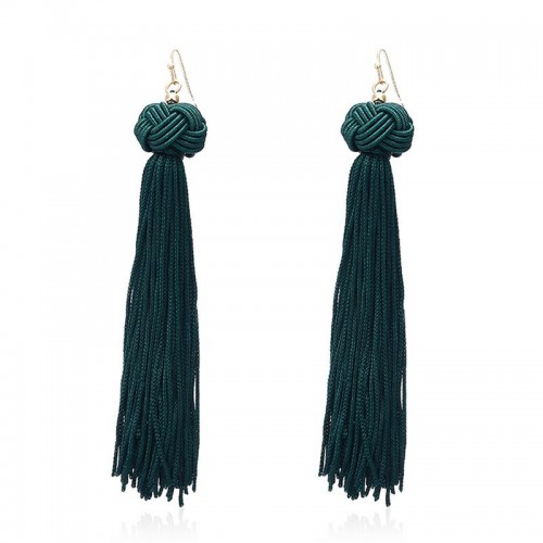 Arihant Green-Toned Tassel Earrings 45095