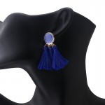 Arihant Blue-Toned Copper Plated Tassel Earrings 45096