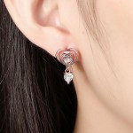 Arihant Scintillating Crystal Heart Rose Gold Elegant Drop Earrings For Women/Girls 45114