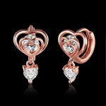 Arihant Scintillating Crystal Heart Rose Gold Elegant Drop Earrings For Women/Girls 45114