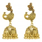 Arihant Custom Mayur Design Gold Plated Elegant Jhumkis For Women/Girls 45119