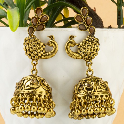 Arihant Custom Mayur Design Gold Plated Elegant Jh...