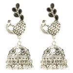 Arihant Glitzy Mayur Design Silver Plated Jhumkis For Women/Girls 45123
