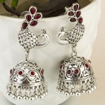 Arihant Marvelous Mayur Design Silver Plated Jhumkis For Women/Girls 45125