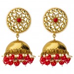 Arihant Delicate Kundan & Pearl Dome Shaped Gold Plated Mesmerizing Jhumkas For Women/Girls 45133