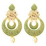 Arihant Ravishing Floral Kundan & Pearl Gold Plated Chandbali For Women/Girls 45138