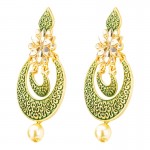 Arihant Ravishing Floral Kundan & Pearl Gold Plated Chandbali For Women/Girls 45138