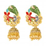 Arihant Exquisite CZ & Pearl Mayur Design Gold Plated Jhumki For Women/Girls 45140