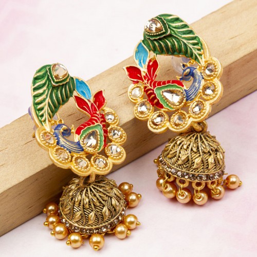 Arihant Exquisite CZ & Pearl Mayur Design Gold...