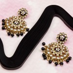 Arihant Brilliant Floral Kundan & Beads Gold Plated Chandbali Earrings For Women/Girls 45158