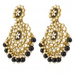 Arihant Brilliant Floral Kundan & Beads Gold Plated Chandbali Earrings For Women/Girls 45158
