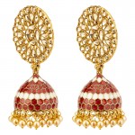 Arihant Marvelous Floral CZ & Pearl Gold Plated Glitzy Jhumki For Women/Girls 45165