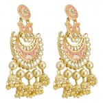 Arihant Gold Plated Pearl studded Coral Chandbalis 45173