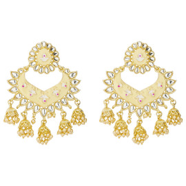 Arihant Gold Plated Pearl studded Cream Chandbalis 45184