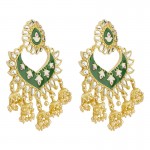 Arihant Gold Plated Pearl studded Green Chandbalis 45185
