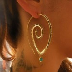 Arihant Gold Plated Spiral Unique Waterdrop Dangle Statement Earrings