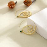 Arihant Gold Plated Spiral Unique Waterdrop Dangle Statement Earrings