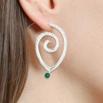 Arihant Silver Plated Spiral Unique Waterdrop Dangle Statement Earrings